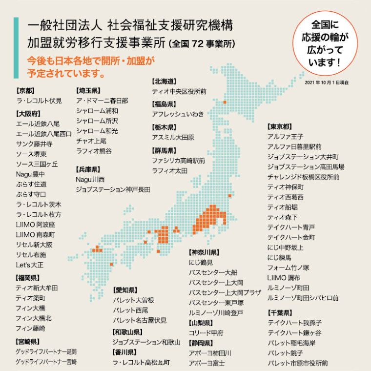 加盟就労移行支援事業所図